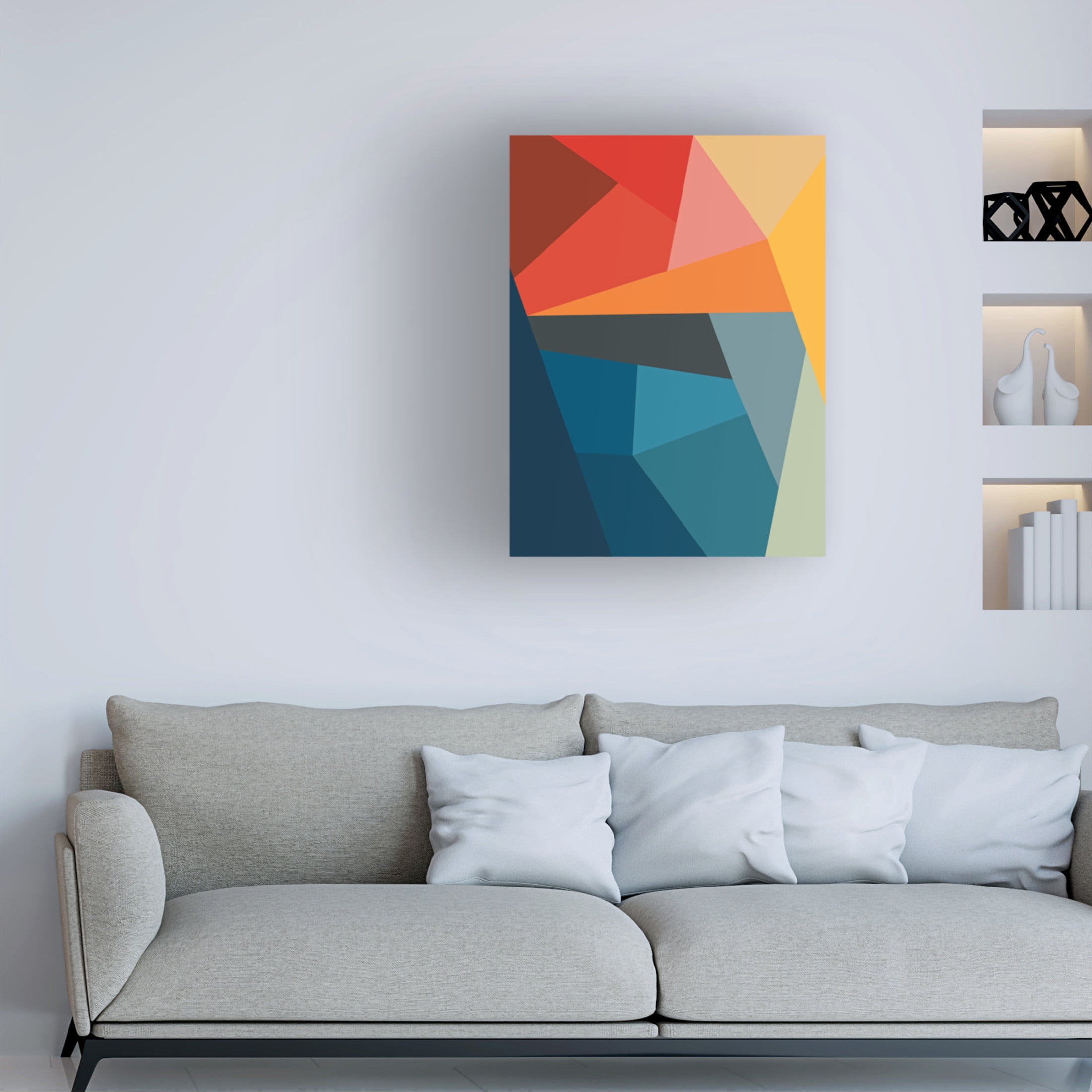 Canvas Wall Art - Tom Quartermaine 'Bold Colorful Geometric Prints 3' Wall Art for Living Room, Bedroom, or Office Décor by Trademark Fine Art - 24 x 32 Inches