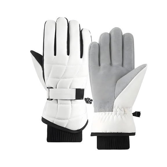 vdgthytj Waterproof Gloves Women Men Color Block Ski Windproof Handwear for Winter Snow Sports Climbing(One Size,C)