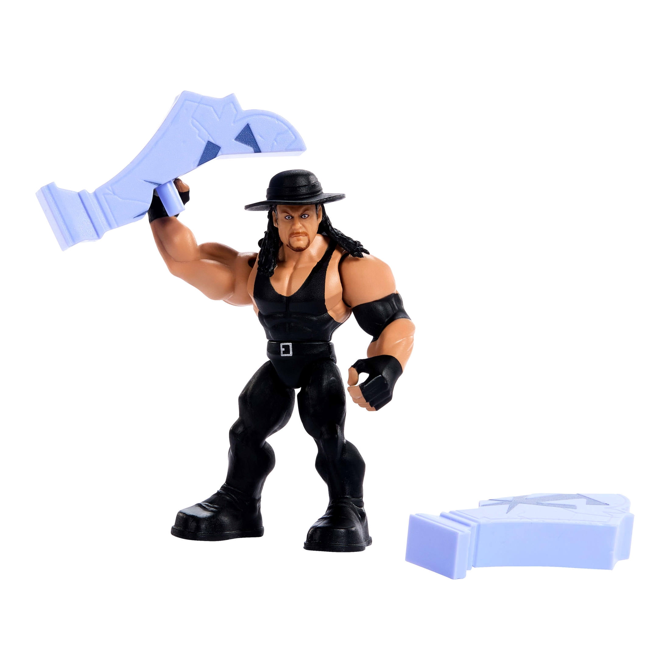 WWE Knuckle Crunchers Undertaker Action Figure & Accessories, Bone-Crunching Sounds, 3.25-inch
