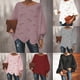 thumbnail image 4 of Women Loose Knited Crew Neck Sweater Thin Knitwear Jumper Baggy Top Plus Size, 4 of 8