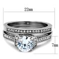 thumbnail image 6 of La Ny Jewelry Round Clear CZ Stainless Steel Women's Wedding Rings Set, Size 6, 6 of 8