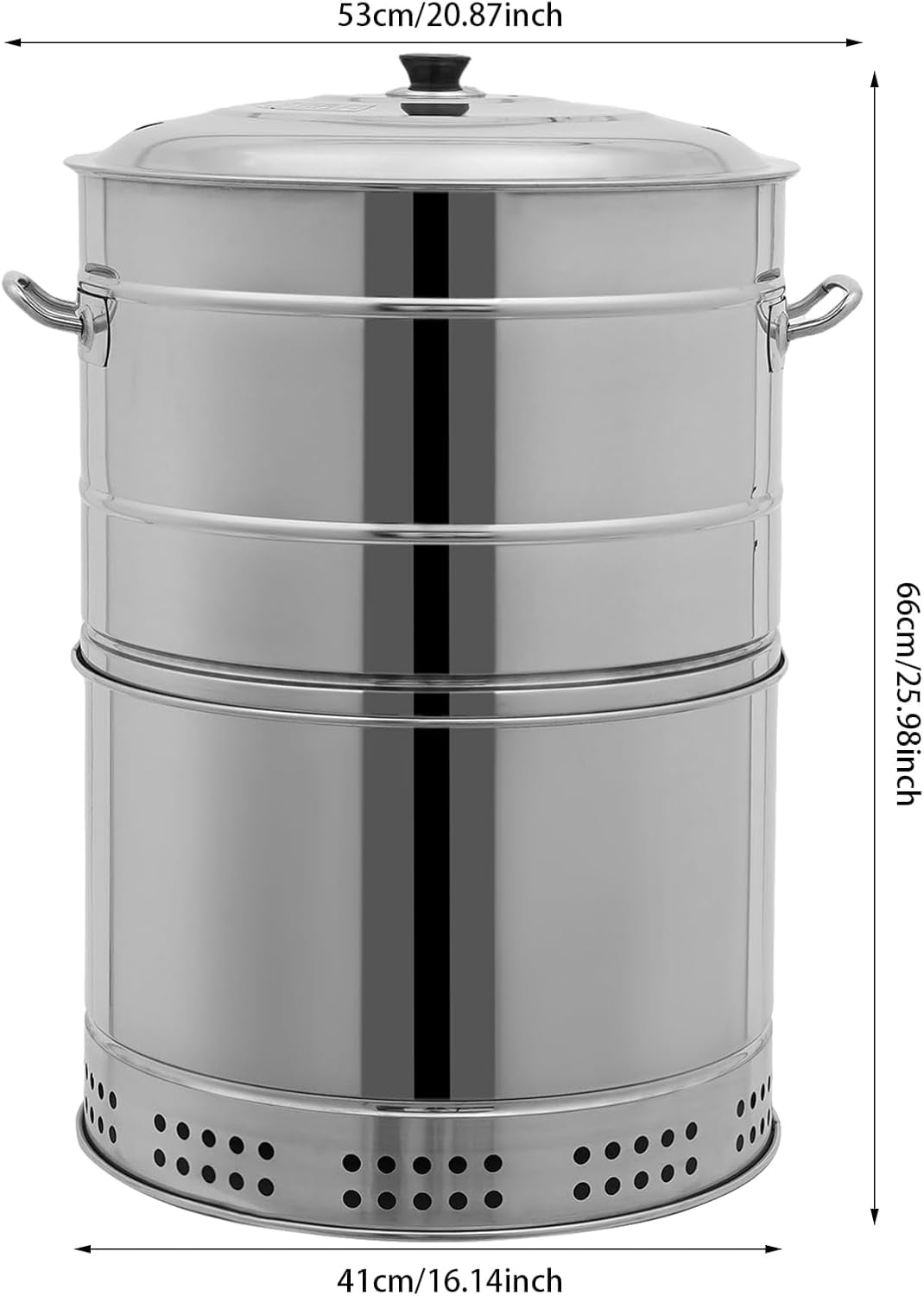 Barrel Charcoal Grills, Large Portable Stainless Charcoal Barbecue Grills 360°Outdoor Smokeless BBQ Grill with 50 Skewers for Camping Picnics Backyard Cooking