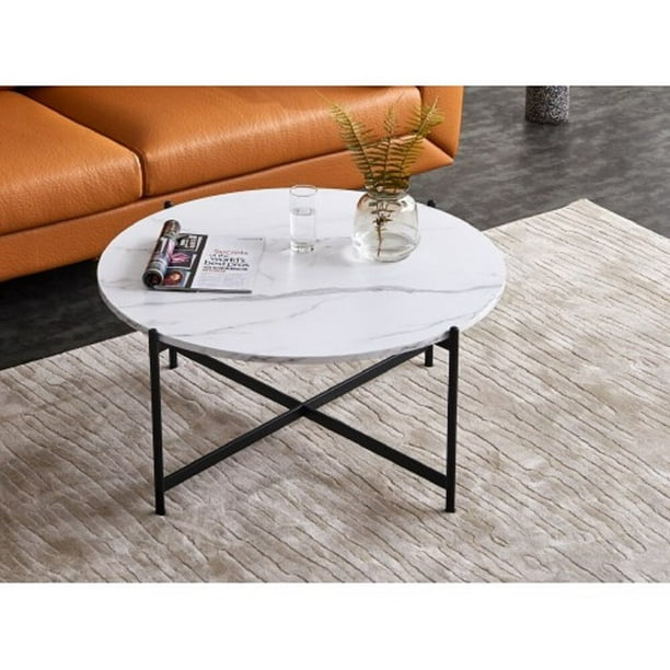 Bopha Cross Legs Coffee Table Overall, 18 Wide Marble Coffee Table