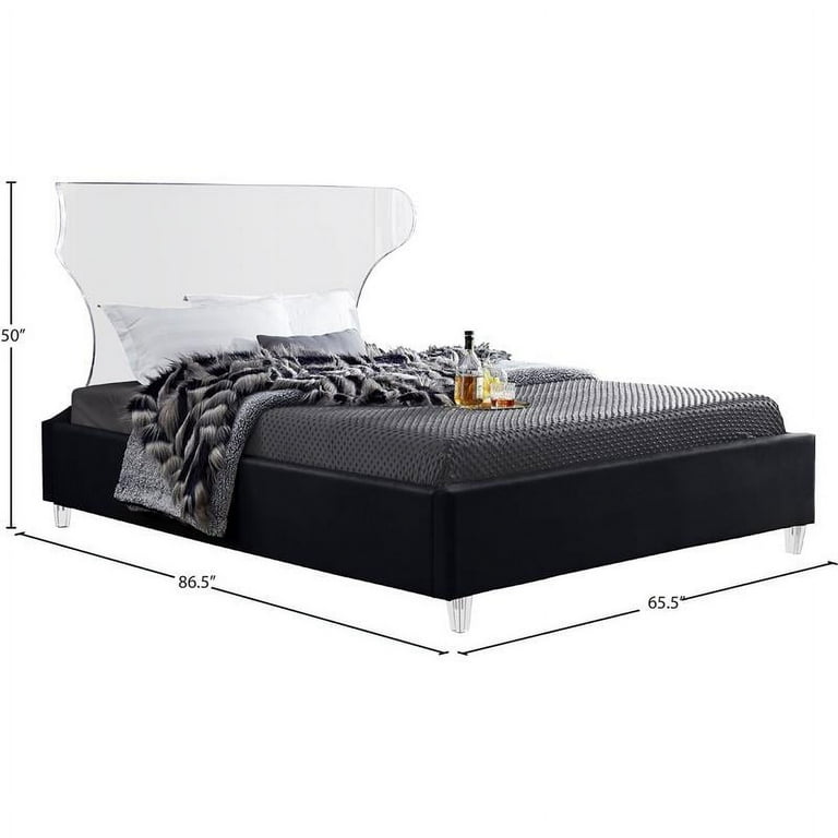 Meridian Furniture Ghost Velvet Queen Bed Meridian Furniture Ghost Velvet Queen Bed
