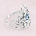 thumbnail image 4 of Blue Topaz Ring 925 Sterling Silver Rings For Women Lotus Design Ring Blue Topaz Jewelry Gifts For Women, 4 of 4