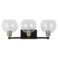 thumbnail image 2 of Uttermost Kent Edison 3-light Coastal Glass and Steel Vanity in Black and Brass, 2 of 7