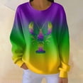 thumbnail image 2 of Wo-Fusoul Chandail en Molleton pour Femmes, Coupe Ample Décontractée Carnaval Manches Longues Col Rond Imprimé, Violet, 2 of 7