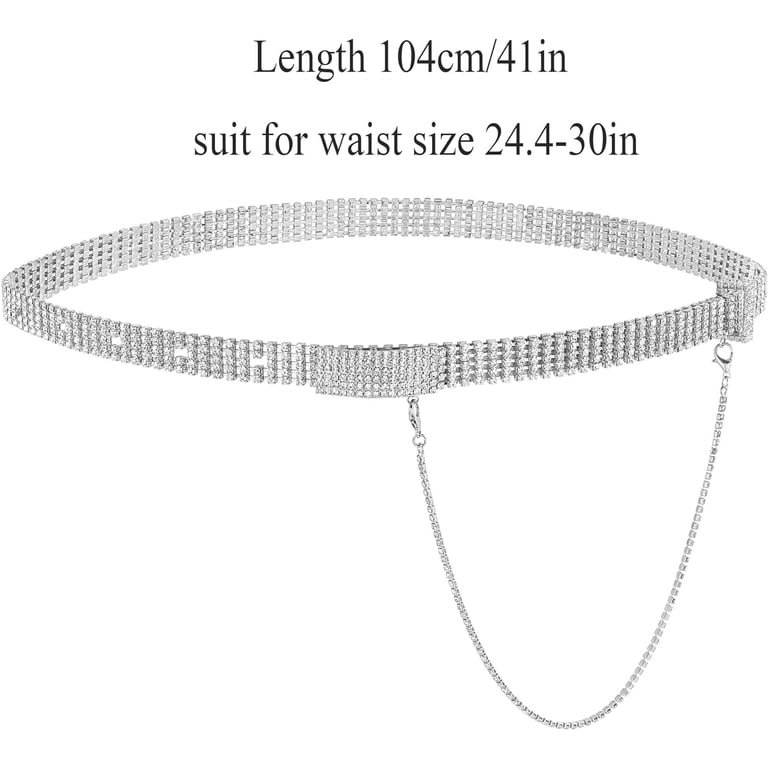 Women Rhinestone Chain Waist Belt Crystal Wedding Sparkle  display picture 1