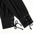 thumbnail image 6 of Medieval Lace Up, Shirt Belt Renaissance, Pirate Top Long, Sleeve Historical, Medieval Lace Up Shirt With Belt Renaissance Pirate Top Long Sleeve Historical Costume for Costume Party, Black L, 6 of 8