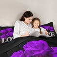 thumbnail image 5 of Castle Fairy Romantic Floral Rose Twin Comforter Sets,Happy Valentine's Day Bedding Set, 5 of 8