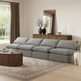thumbnail image 2 of Meridian Furniture Indulge 140" Contemporary Velvet Modular Sofa in Gray, 2 of 8