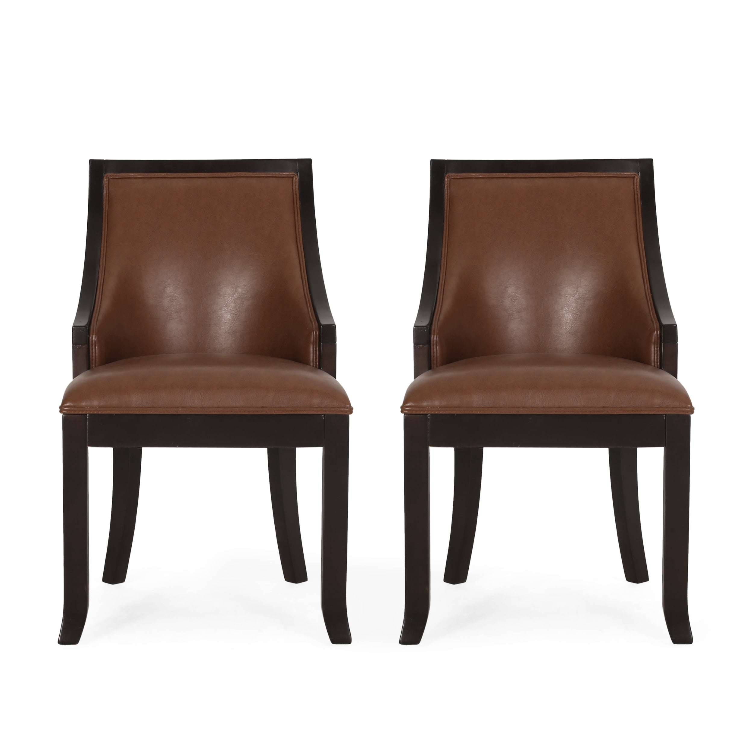 Noble House Newell Faux Leather Upholstered Birch Wood Dining Chairs