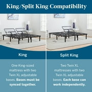 Lucid Basic Remote Controlled Steel Adjustable Bed Base, King/Split King (Ships in Two Boxes)