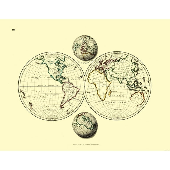Historic Map - World - Patterson 1804 - Vintage Wall Art