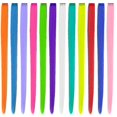 thumbnail image 5 of 12 extensiones de cabello con clip de colores para fiestas, postizos sintéticos lisos de 22 pulgadas, arcoíris para, 5 of 5