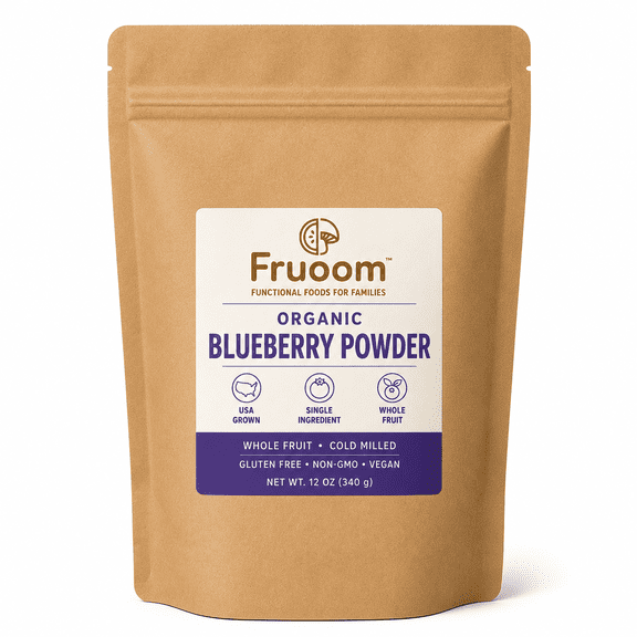 Fruoom Organic Blueberry Powder Unsweetened Whole Fruit Powder for Smoothies, Baking & Yogurt, USA Sourced, Non-GMO, Packed in Oregon