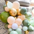thumbnail image 5 of Kit de arco de guirnalda de globos verde oliva, 152 piezas, globos de confeti de oro blanco, globo verde retro y globos de látex cromados metálicos dorados para boda, 5 of 5