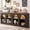 Natural Oak, variant on Homieasy 94" Black&Rustic Arched Console Table with LED Lights & Adjustable Shelves - Farmhouse Sofa Table, Sideboard Buffet for Entryway, Hallway, Living Room