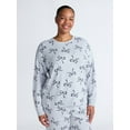 thumbnail image 2 of Joyspun Women's Cozy Lounge Collection Hacci Knit Sleep Top with Long Sleeves, Sizes XS-3X, 2 of 7