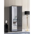 thumbnail image 2 of Mod-Arte Roma 2-Door Wood LED Freestanding Wardrobe Cabinet in Gloss Gray, 2 of 3