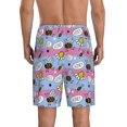 thumbnail image 2 of Balery Bees And Daisies Striped Men's Cotton Knit Pajama Shorts Waistband & Pockets,Short Pajama Pants-Small, 2 of 8