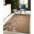 thumbnail image 4 of Japanese Decorative Rug, Spring Season Sakura Bloom Design Marine Toned Ombre Color Background, Quality Carpet for Bedroom Dorm and Living Room, 6 Sizes, Dark Sand, by Ambesonne, 4 of 4