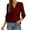 Red, variant on Kukoosong Women's Casual V-Neck 3/4 Sleeve Crop Top with Smocked Cuffs, Soft Polyester Blouse for Daily Wear and Party, Comfort Fit Fashion Tops for Women
