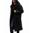 thumbnail image 3 of Women'S Winter Casual Single Button Hooded Long Coat Wool Blend Trench Style Outerwear Jacket, 3 of 7