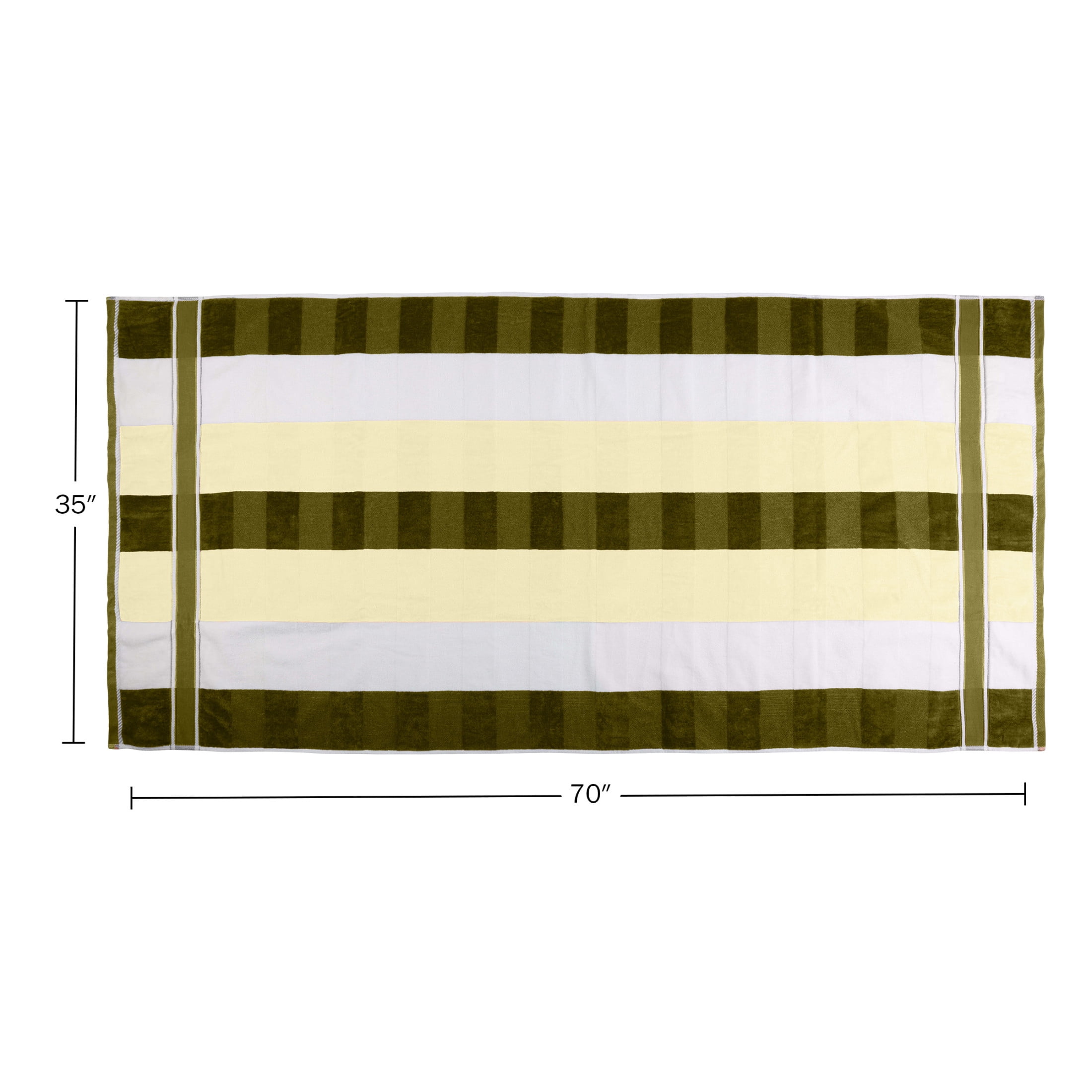 Lavish Home 2PC Cotton Towel Set - 35x70in Extra Large Bath Towels (Green)