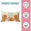 thumbnail image 4 of Merry Christmas Gingerbread Man Lumbar Decorative Rectangle Pillow Cover 12 x 20, Pink Xmas Peppermint Candy Porch Patio Outdoor Pillowcase, Winter Holiday Sofa Couch Cushion Case Home Decor, 4 of 6