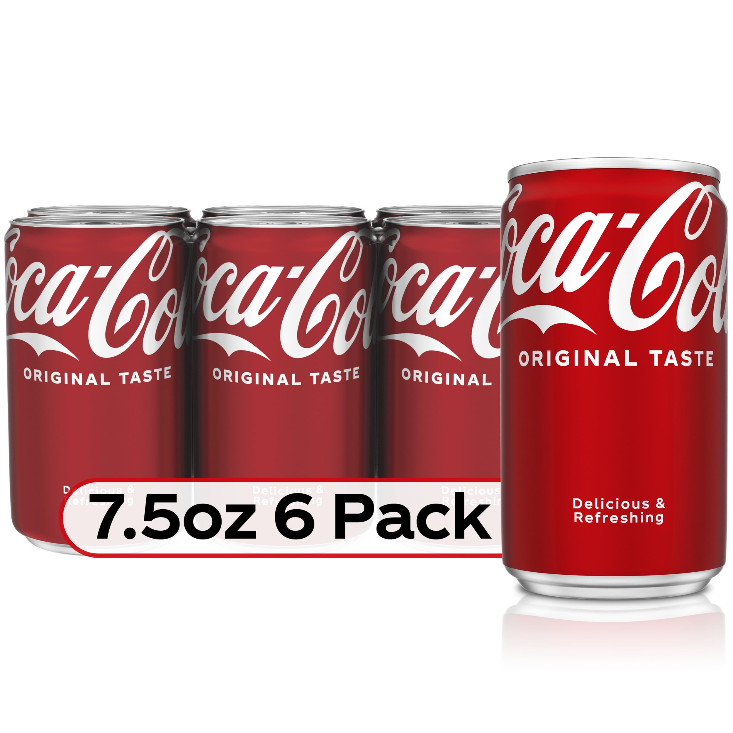 Coca Cola Mini Soda Pop Soft Drink 75 Fl Oz 6 Pack Cans