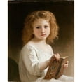 thumbnail image 2 of William Bouguereau 20x24 Gold Ornate Framed and Double Matted Museum Art Print Titled - The Story Book (1877), 2 of 4