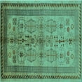 thumbnail image 1 of Ahgly Company Indoor Square Oriental Turquoise Blue Industrial Area Rugs, 3' Square, 1 of 4
