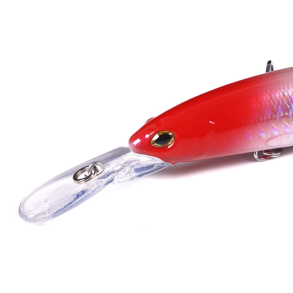 HENGJIA Fishing Lures Large Hard Bait Minnow VIB Lure with Treble Hook Life-Like Swimbait Fishing Bait Popper Crankbait Sinking Lure for Trout Bass Walleye Redfish, 6PCS