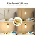 thumbnail image 3 of EDISHINE Lampes Dorées de Table, Petites Lampes de Chevet avec Ampoules DEL, à Intensité Réglable, Lampe de Table avec Abat-Jour en Verre pour Chambre, 3 of 7