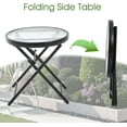 thumbnail image 3 of MOONMISS Outdoor Metal Folding Side End Table with Tempered Glass Top for Porch Yard,Balcony,Garden, 3 of 8