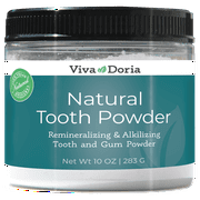 Viva Doria Natural Fluoride Free Tooth Powder, Refreshes mouth, Freshens Breath, Keeps Teeth and Gum Healthy, Mint Flavor, 10 oz