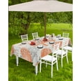 thumbnail image 4 of Fsddascl Orange Starfish Outdoor Tablecloth - 60x120 Inch Rectangle Dining Table Cover, Rustic Ocean Coastal Shells Conch Coral Waterproof Outdoor Table Cloth with Umbrella Hole & Zipper for Patio, 4 of 7