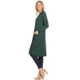 thumbnail image 3 of MOA COLLECTION Women's Solid Casual Loose Fit Long Sleeve Pocket Open Front Duster Cardigan, 3 of 5