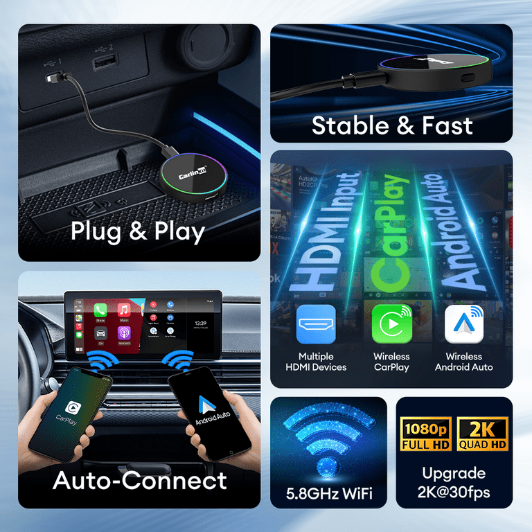 Carlinkit HD2CP Pro HDMI Car Streaming Adapter, Wireless