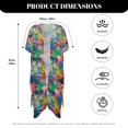 thumbnail image 6 of HELLHERO Tropical Floral Palm Leaf Kimono Cover Up - Lightweight Breathable Beachwear for Women | Perfect for Summer Vacation, Pool & Resort, 6 of 6