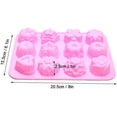 thumbnail image 2 of 2 Packs Flowers Silicone Non-Stick Mold, Chainplus Bake Mold for Cake, Jelly, Pudding, Chocolate, Cupcake, 12-Cavity Muffin Pan, Baking Pans with Flowers and Heart shape. - Pink, Green, 2 of 6