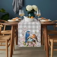 thumbnail image 2 of Birds Floral Table Runner - 36 Inch Long, Kitchen Dining Table Runner Dresser Scarves, Farmhouse Country Pink Flower Leaf Grey Plaid Farmhouse Decor for Coffee Tables Wedding Party Banquet, 2 of 8