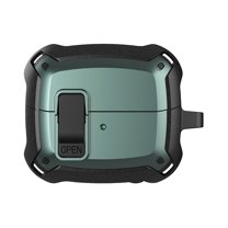 ELEHOLD Case Compatible with Samsung Galaxy Buds3 Pro/Galaxy Buds3(2024) , Rugged Secure Lock Designed Full Body Shockproof Protection Cover with Keychain for Man Woman,Green