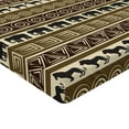 thumbnail image 2 of Ambesonne Savannah Fitted Sheet, Ethnic Stripes Animals, Full Size, Black and Brown, 2 of 3