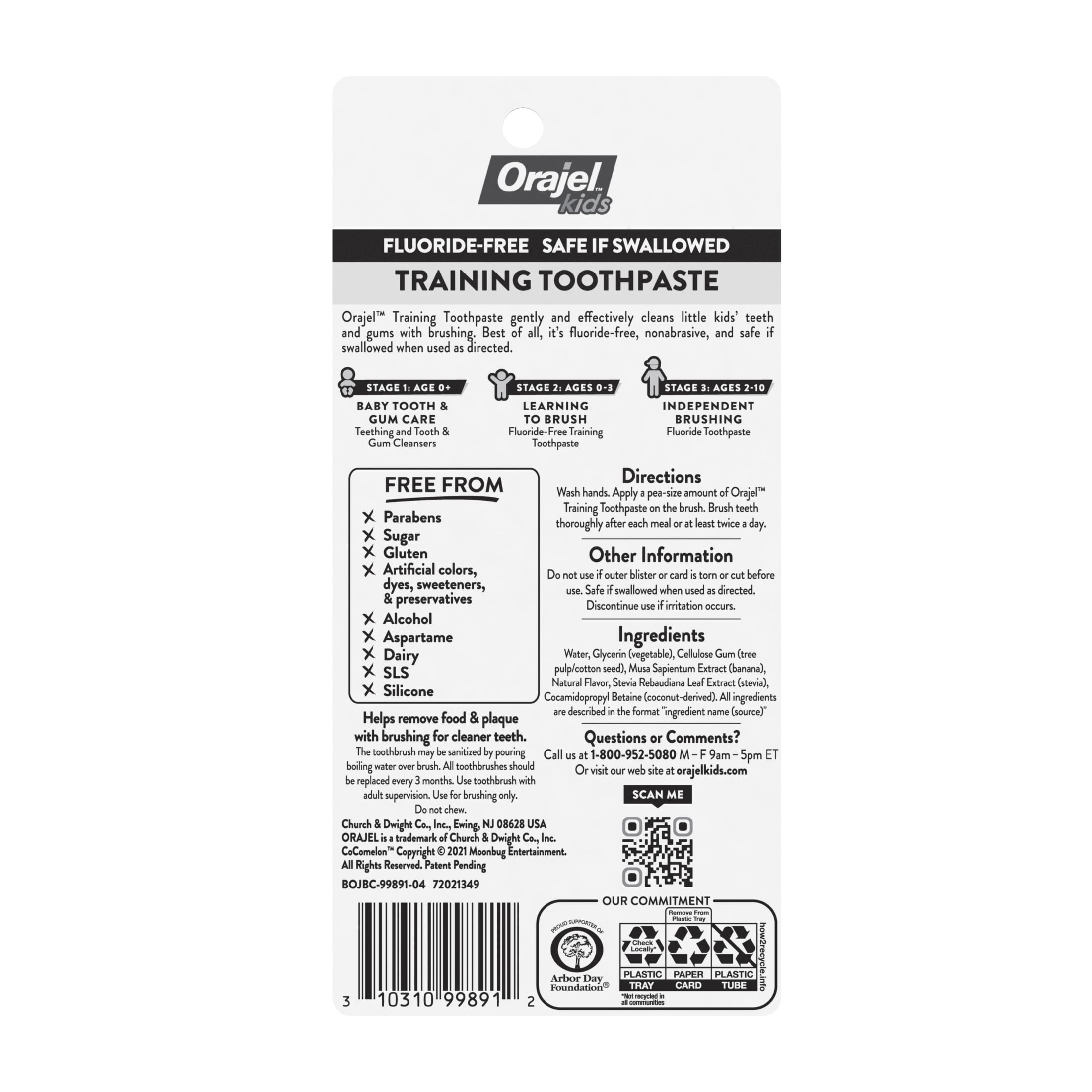 Orajel Kids CoComelon Toothbrush & Training Toothpaste Fluoride-Free Watermelon Flavor, 1 oz