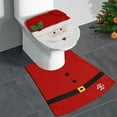 thumbnail image 2 of Cheapark Christmas Toilet Protector Set - Santa Snowman Themed 2-Piece Cover & Floor Mat, Non-Slip Restroom Decor, Festive Christmas Bathroom Accessories, 2 of 6