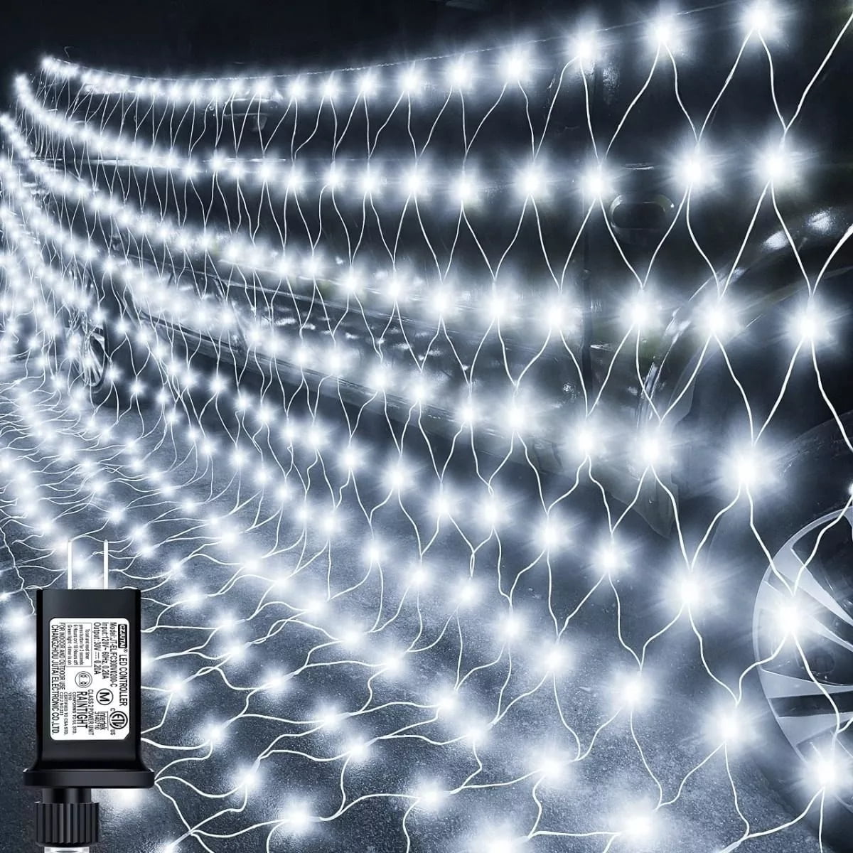 Generic Outdoor LED Net Lights, 192 Cool White Lights, 9.8x6.6ft Mesh ...