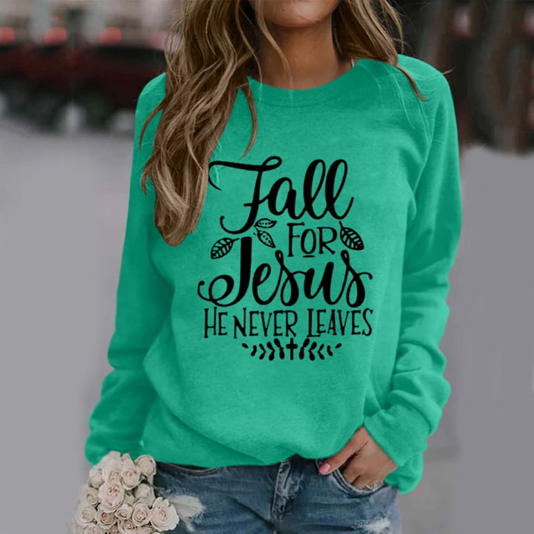 HSMQHJWE Women'S Petite Sweatshirts Up Apparel Ladies Pullover Fashion  Letter Printing Round Neck Long Sleeve Sweatshirt Casual Fashion Tops  Pullover Womens Sweaters Fall - Walmart.com