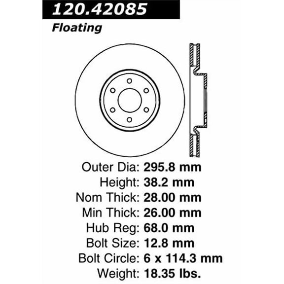 StopTech 126.42085SR StopTech Sport Rotor Fits select: 2005-2023 NISSAN FRONTIER, 2004-2012 NISSAN PATHFINDER